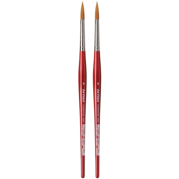 da Vinci COSMOTOP-SPIN Silkpainting Brush, Synthetic, Watercolor, Round, Size 8, Pack of 2