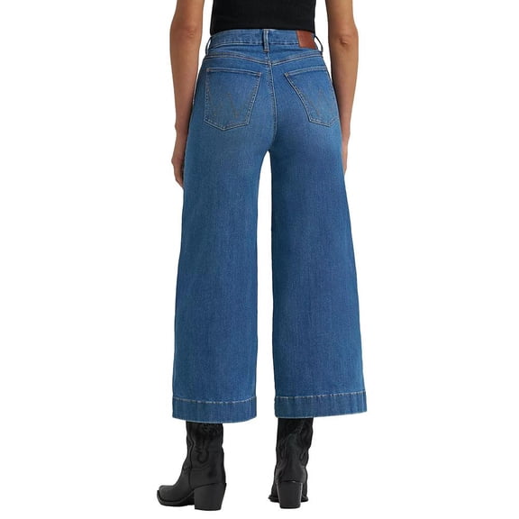 Wrangler Womens Be Spoke Miranda Wide Crop Jeans 34x28 Denim