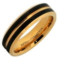 thumbnail image 1 of Tungsten Carbide 6mm Gold Plated Wedding Band with a Black Plated Face Comfort Fit Ring Size 11.5, 1 of 5