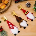 thumbnail image 2 of Christmas Cutlery Tableware Holder Christmas Table Setting Gnome Silverware Holder Holiday Silverware Bag Elf Cutlery Pouch, 2 of 5