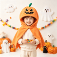 thumbnail image 2 of Otqutp Toddler Halloween Poncho Jack O Lantern Tattered Hem Cloak Pumpkin Hooded Cape Fall Baby Holiday Themed Outfit for Boys Girls, 2 of 7