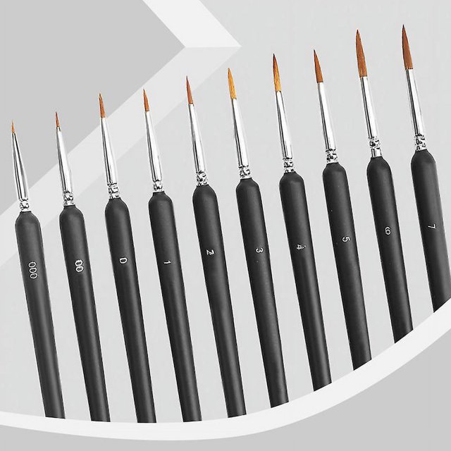dtail Pinceau, 10 piezas Peinture Pinceaux Acrylique Pour La Peinture L'aquarelle Gouache Et Acrylique,ldal Pour Des Dtails Minutieux Et Finition