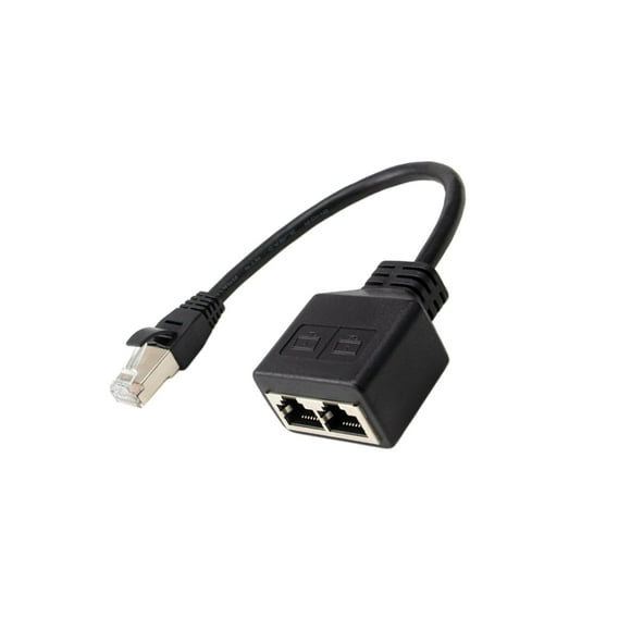 jesticaly Répartiteur Ethernet LAN Noir Mâle vers Femelle Adaptateur Réseau pour Ordinateur un vers Deux