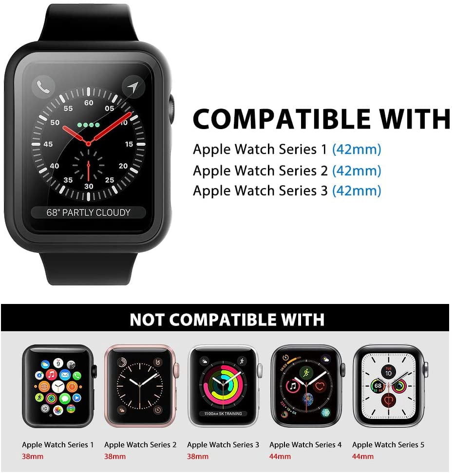 2 Pack] L K Case for Apple Watch 42mm Series 1/2/3 Built-in Tempered Glass  Screen Protector, All-Around Ultra-Thin | Walmart Canada