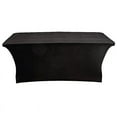 thumbnail image 5 of Balsa Circle 6 ft Black Premium Velvet Rectangular Tablecloth Fitted Table Cover Wedding Linens, 5 of 8