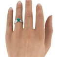 thumbnail image 2 of 14K White Gold 1.20 ctw Lab Created Green Emerald Stone Ring with Diamonds Bridge Channel set Princess, 2 of 7