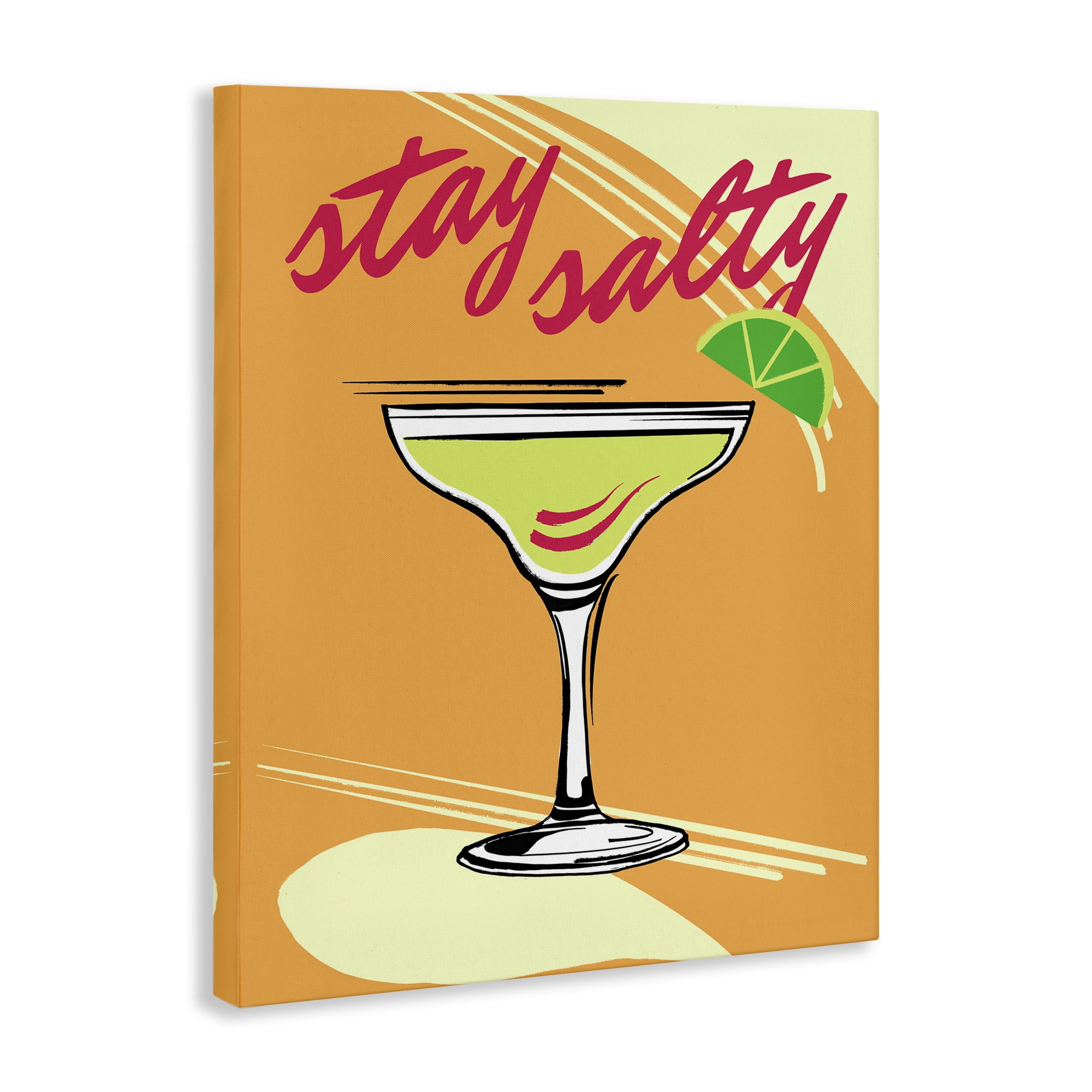 Stupell Industries Stay Salty Cocktail Food & Beverage Painting Wrapped Canvas Art Print Wall Art, 36 x 48