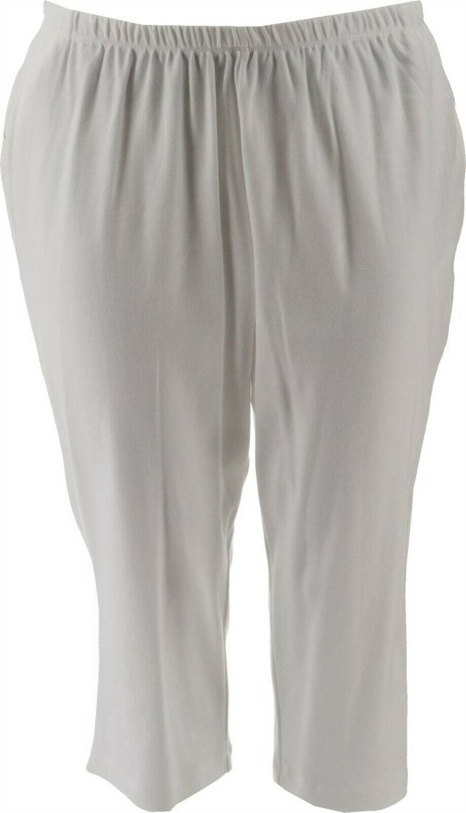 Lands' End Sport Knit Crop Pants White 