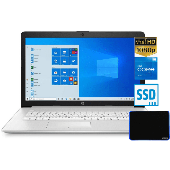 Flagship HP - 17.3" FHD 1080P Laptop - 11th Gen Intel Core i5 - 8GB Memory - 512GB SSD - Numeric Backlit Keypad - HD Camera - HDMI - Windows 11 Home with UltraTech Mouse Pad Bundled