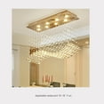 thumbnail image 2 of Miumaeov Modern Crystal Chandelier Rectangular Raindrop Chandelier Flush Mount Chrome Ceiling Light Fixture for Dining Rooms Kitchen Living Room 8 Light L31.4'' x W11.8'' x H27.5'', 2 of 15