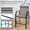 thumbnail image 5 of Costway Outdoor Counter Stools Set of 2 with Footrest & Armrests Metal Frame for Backyard Coffee, 5 of 8