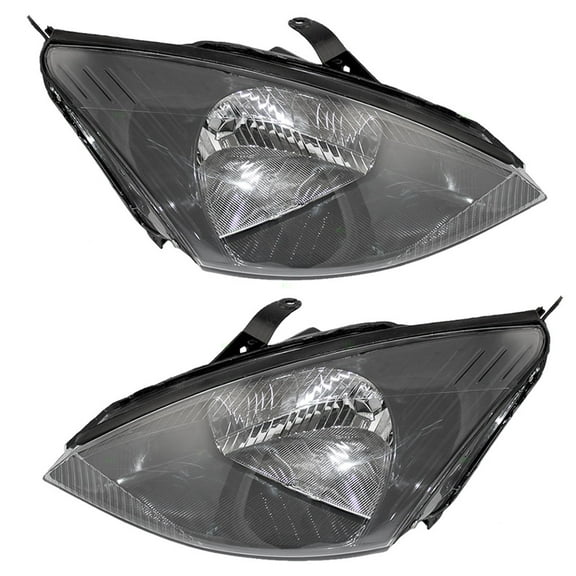 Brock Headlight for 2000-2004 Focus Exc SVT w/ Gray Bezel Set 3S4Z13008AD