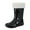 Black, variant on AUXDIQ Wellington Boots Women Mid-calf Wellies Waterproof Rain Boots Outdoor Garden Shoes