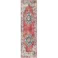 thumbnail image 2 of SAFAVIEH Bristol Doncho Oriental Polyester Runner Rug, Rose/Light Gray, 2'3" x 10', 2 of 8
