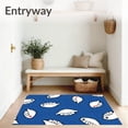 thumbnail image 3 of ODIKA 2'x3' Machine Washable Non-Slip Area Rug, Adorable Marine Mammal Stamped Needlework Kit High Traffic Rug with Pad, Blue, 726982, 3 of 8
