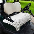 thumbnail image 2 of Golf Cart Seat Covers for 2 Seater,White Floral Microfiber Cart Seat Towel Blanket,Vintage Botanicals Blossom Motif Spring Absorbent Breathable Non Slip Bench Seats Protector for Golf Course 51"x31", 2 of 9