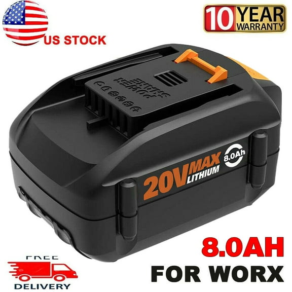 For WORX WA3520 20V 8.0Ah Lithium Battery WA3575 WA3525 WA3578 WG163 WG151s WG155s WG540 WG5405 WG890