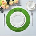 thumbnail image 3 of SKYSONIC St. Patrick's Day Lucky Clovers Round Placemats for Dining Table Non-Slip Heat-Resistant Polyester Table Mats 4 pack Washable Table Mats for Kitchen Dining Table Decoration, 3 of 5