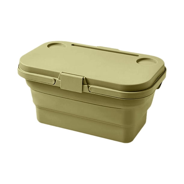 Caja de almacenamiento plegable con tapa,bolsa multiusos plegable,contenedor multiusos para camping y picnic,resistente al agua,para mesa,con organizador portátil oculto para el hogar y el