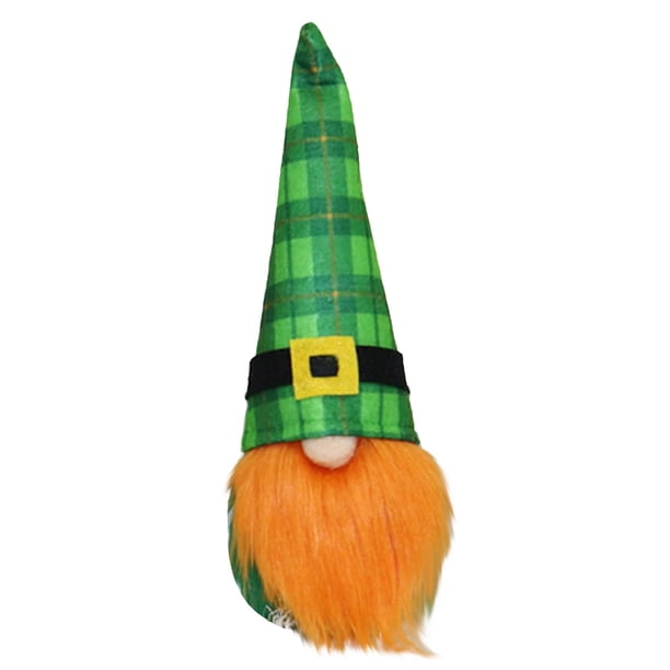 Decoraciones Del Día de San Patrico Muñeca sin Rostro Gnome Hecha a Mano 10.2x3.5 Pulgadas para la Fiesta Del Día Irlandés Mesa de Casa Regalos Divertidos de Oficina