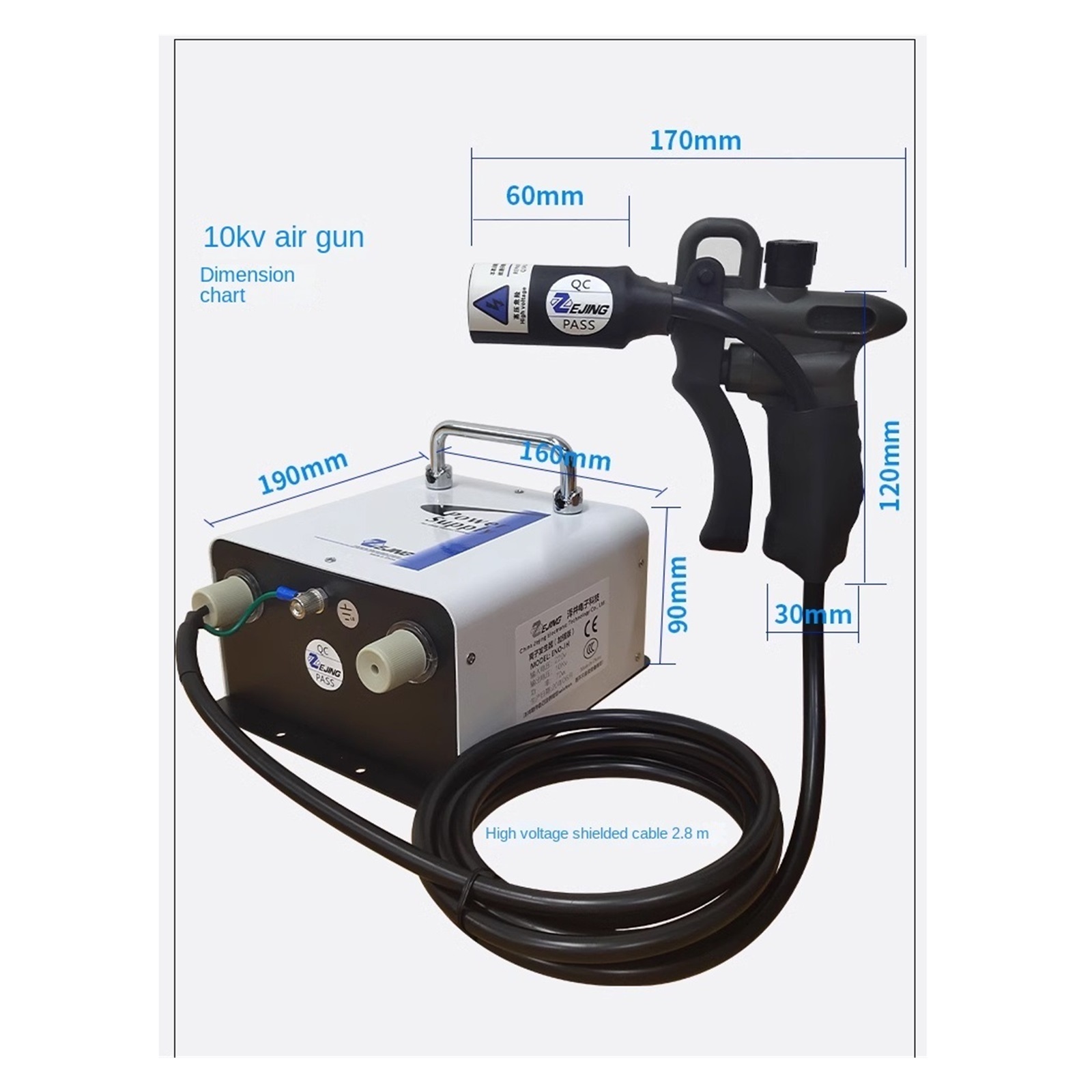 Air Gun Anti-Static Industrial Dust Removal Air Gun Double-Needle High   nerator