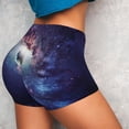 thumbnail image 4 of Gaeub Planets Stars And Galaxies Print Workout Shorts for Women,Seamless Scrunch Short,Gym Yoga Running Sport Active Exercise Fitness Shorts-Medium, 4 of 8