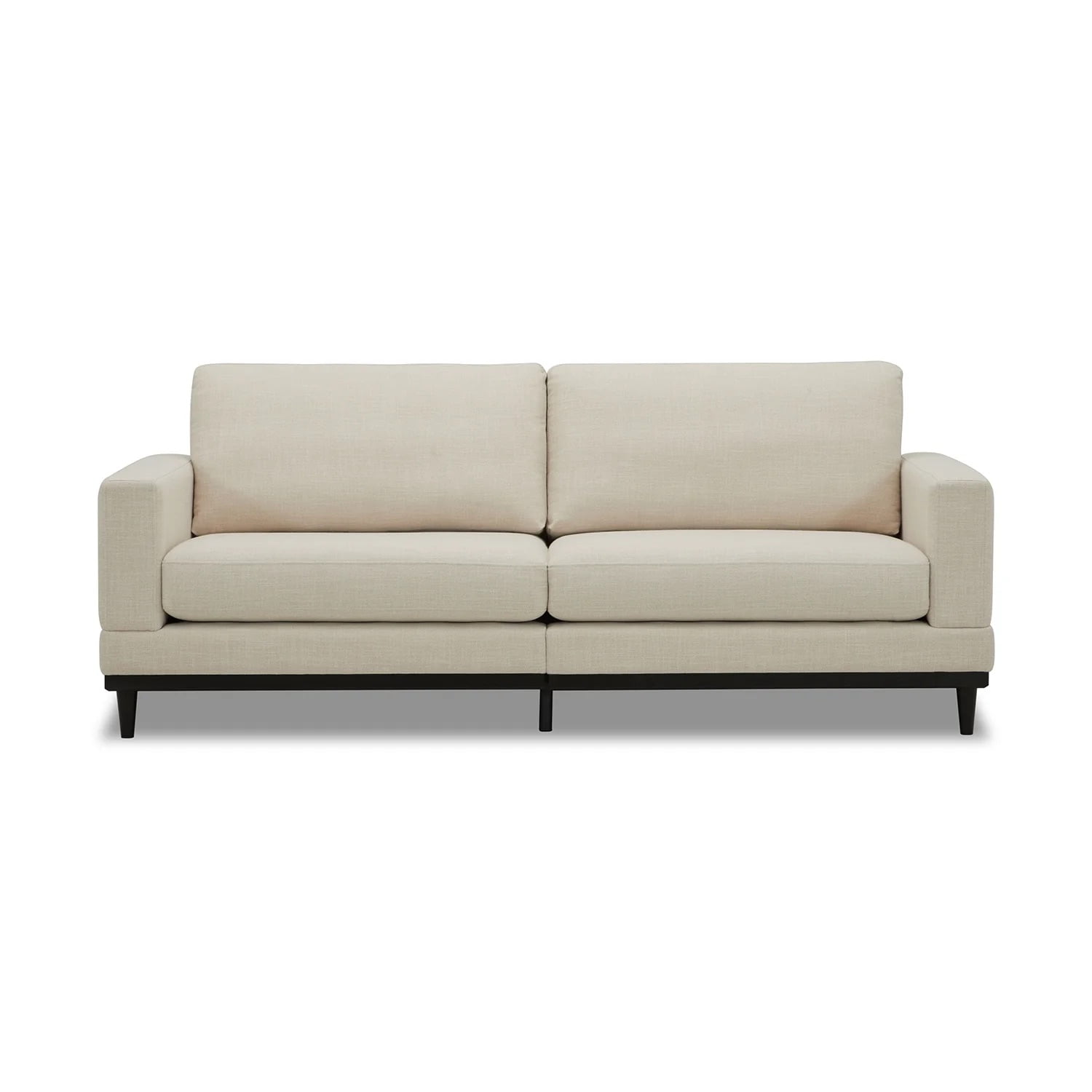 Better Homes & Gardens Springwood Wood Frame 83.46" Couch, Cream Linen, Black Woodbase Finish