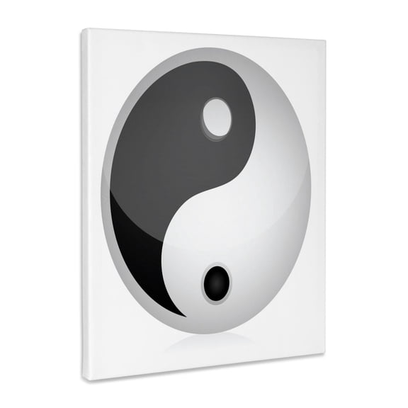 3dRose, Black and White Yin and Yang Sign, Museum Grade Canvas Wrap 11x14