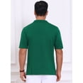thumbnail image 3 of DARING DIVA Men's Striped Knit Chest Pocket Short Sleeve Vintage Golf Shirts S Green, 3 of 7