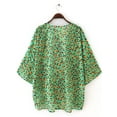 thumbnail image 6 of Glookwis Summer Floral Print Chiffon Cardigan for Women Casual Loose Open Front Beach Cover Up Kimono Tops, 6 of 8