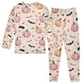 thumbnail image 3 of Boys Pajamas Girls Pajama Pink Pumpkin Candy Corn Bats Cute Comfortable Cotton Two-piece Pajama Set, 3 of 7