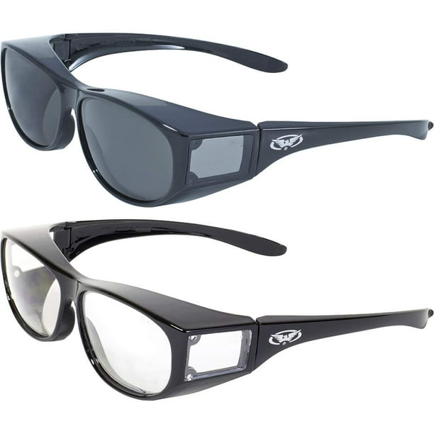 2 PAIRS ESCORT Advanced System Safety Glasses Fits Over Most