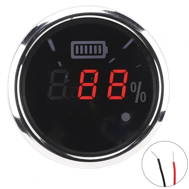 Battery Meter Digital Gauge With Alarm 52Mm 2in Battery Digital Gauge Waterproof AntiFog Meter 12V With Smart Alarm For Ships Electric Vehicles Boats