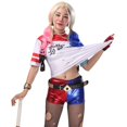 thumbnail image 4 of Conjuntos de anime Disfraces de Harley Girl Quinn Cosplay para adultos Equipo suicida Camiseta de monstruo Chaqueta para adultos Guantes Traje, 4 of 5