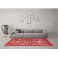 thumbnail image 3 of Ahgly Company Machine Washable Indoor Round Abstract Red Modern Area Rugs, 4' Round, 3 of 4