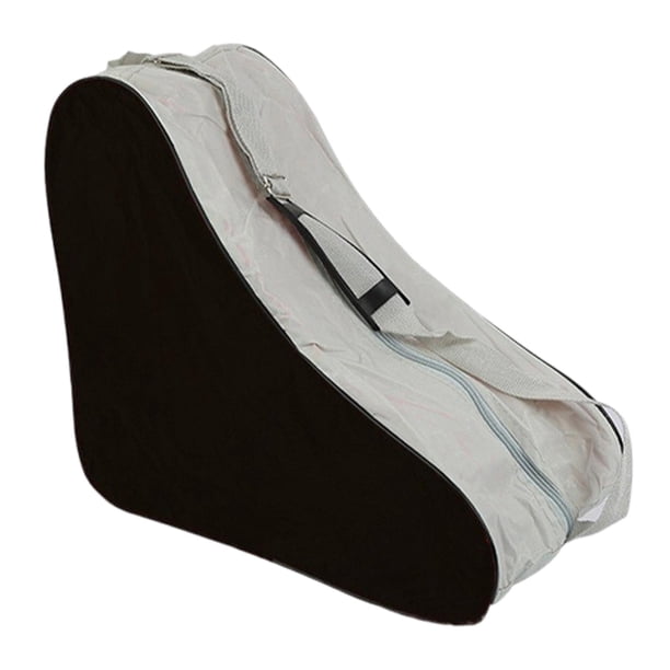 Bolsa para patines con asa para niños, bolsa para patines de cuatro ruedas, bolsa para patines de hielo Blanco y negro
