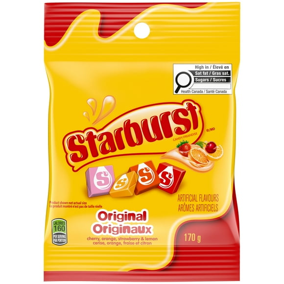 STARBURST, Bonbons Chewy Originaux, Sac de Partage, 170g STARBURST ORIG PEG