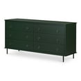 thumbnail image 2 of Moe's Home Collection Reagan Solid Acacia Wood 6-Drawer Dresser in Deep Green, 2 of 6