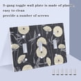 thumbnail image 4 of Haosy Light Switch Cover Plate 2 Gang Electrical Outlet Covers Elegant Cream Dandilion Decorate Wall Plate 4.56”x4.48”, 4 of 8