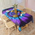 thumbnail image 3 of Blue Purple Tie Dye Pattern Rectangle Tablecloth 60"x102",Waterproof Polyester Rectangle Table Cloth, Wipeable Spillproof Polyester Tablecloth for Dining, Camping, Indoor and Outdoor, 3 of 6