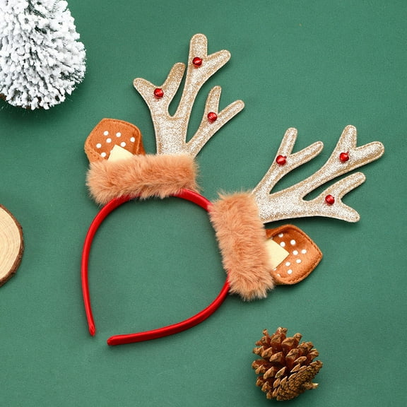 Chamoist Christmas Headbands,Christmas Costume Headwears,Christmas Head Topper for Christmas Party Supplies,Deer Antlers Headband,Christmas Holiday Headbands,Cute Christmas Head Hat Toppers