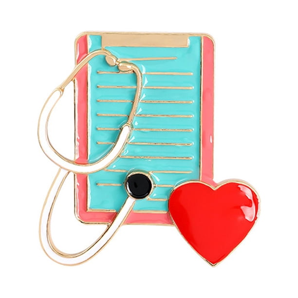 Broche con forma de corazón rojo de dibujos animados creativos