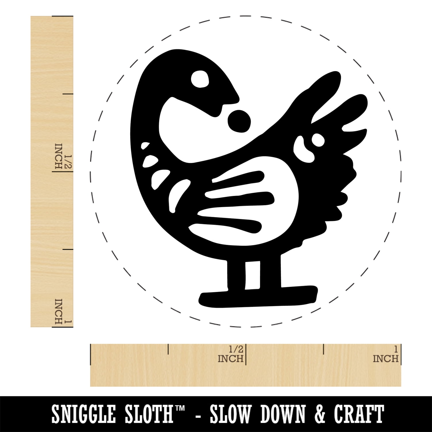 Sankofa African Adinkra Bird Symbol Reflection Self-Inking Rubber Stamp Ink Stamper - Blue Ink - Medium 1 Inch