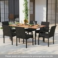 thumbnail image 4 of Costway 7PCS Patio Rattan Dining Chair Table Set with  Cushion Umbrella Hole Black, 4 of 11