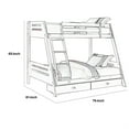 thumbnail image 5 of Emily Twin Over Full Bunk Bed with Ladder- 2 Drawers- Gray Solid Wood, 5 of 6