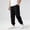 Black, variant on Cotton Linen Sweatpants for Boy, Relaxed Fit Casual Elastic Bottom Boys Joggers Khaki Size 14-16