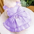 thumbnail image 6 of Nebwoak Dog Wedding Dress with Leash Attachment, Purple Medium Dog Bridal Gown with Bow, Cute Puppy Formal Dress for Weddings Photoshoots Parties, 6 of 6