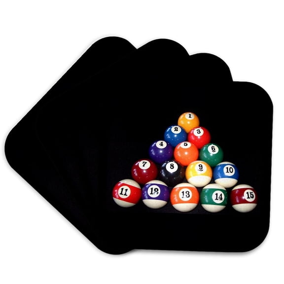 3dRose, Billiards Balls Pool, set of 4 Coasters - Soft