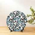thumbnail image 6 of Picia Football Soccer Ball Pattern Bone China Decorative Plate – Wall Decor with Stand and Adhesive, Elegant Ornament for Living Room, Office, or Entryway-7in, 6 of 6