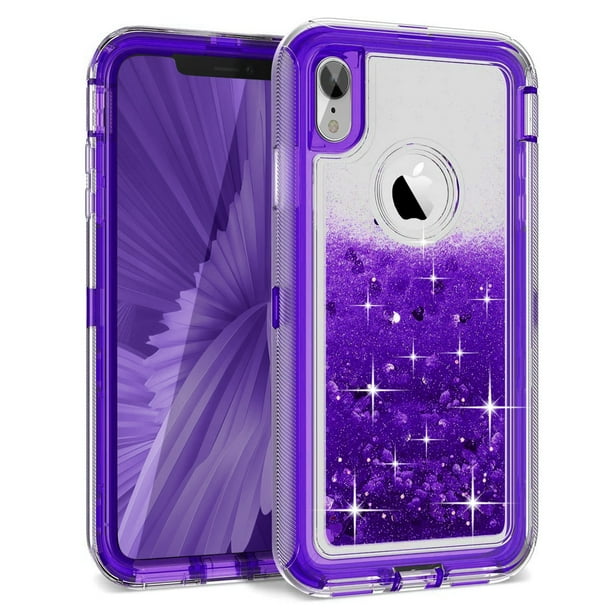 iPhone XR Case, Cellularvilla Glitter Heavy Duty Girly Liquid Bling